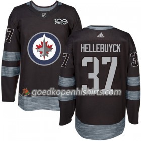 Winnipeg Jets Connor Hellebuyck 37 1917-2017 100th Anniversary Adidas Zwart Authentic Shirt - Mannen